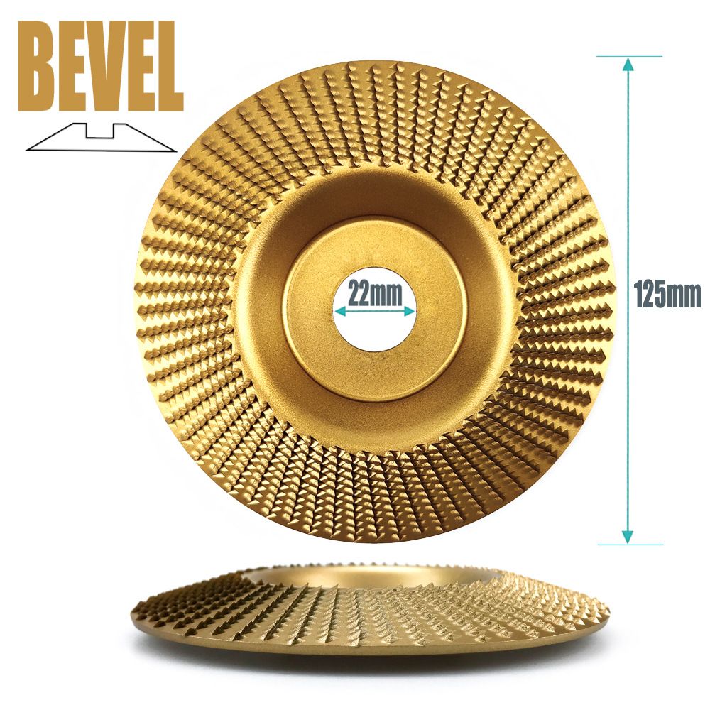 Angle Grinder Wood Carving Disc 125mm Flat Beveled Shaping Wheel for Woodworking DIY Polishing Deburring Root Carving Tea Tray Furniture Crafting (Bevel Grinding Disc, Red)