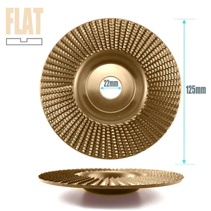 Angle Grinder Wood Carving Disc 125mm Flat Beveled Shaping Wheel for Woodworking DIY Polishing Deburring Root Carving Tea Tray Furniture Crafting (Bevel Grinding Disc, Red)