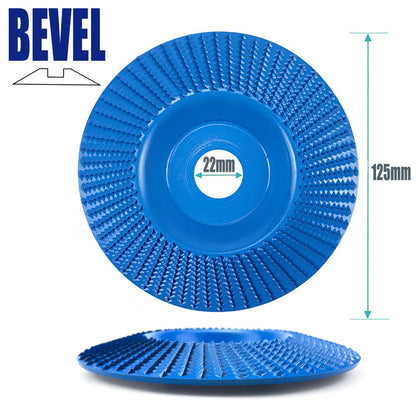 Angle Grinder Wood Carving Disc 125mm Flat Beveled Shaping Wheel for Woodworking DIY Polishing Deburring Root Carving Tea Tray Furniture Crafting (Bevel Grinding Disc, Red)