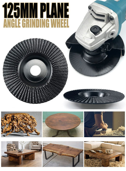 Angle Grinder Wood Carving Disc 125mm Flat Beveled Shaping Wheel for Woodworking DIY Polishing Deburring Root Carving Tea Tray Furniture Crafting (Bevel Grinding Disc, Silver)