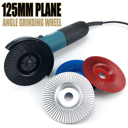 Angle Grinder Wood Carving Disc 125mm Flat Beveled Shaping Wheel for Woodworking DIY Polishing Deburring Root Carving Tea Tray Furniture Crafting (Bevel Grinding Disc, Silver)