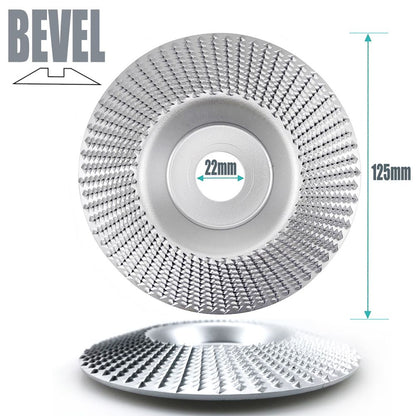 Angle Grinder Wood Carving Disc 125mm Flat Beveled Shaping Wheel for Woodworking DIY Polishing Deburring Root Carving Tea Tray Furniture Crafting (Flat Grinding Disc, Silver)