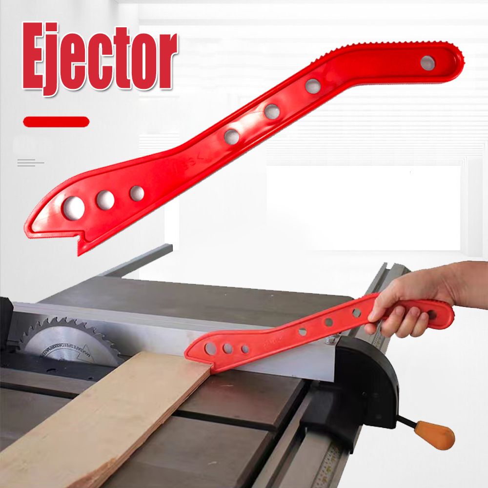 Woodworking Push Stick Safety Pusher for Table Saw Jointer Router, Ergonomic Handle with Anti-Slip Grip and Hanging Holes, Essential Woodshop Accessory for Safe Feeding of Timber and Narrow Stock (Red, 1PCS)