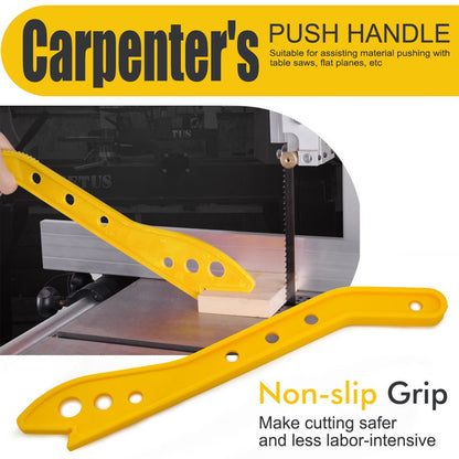 Woodworking Push Stick Safety Pusher for Table Saw Jointer Router, Ergonomic Handle with Anti-Slip Grip and Hanging Holes, Essential Woodshop Accessory for Safe Feeding of Timber and Narrow Stock (Red, 1PCS)