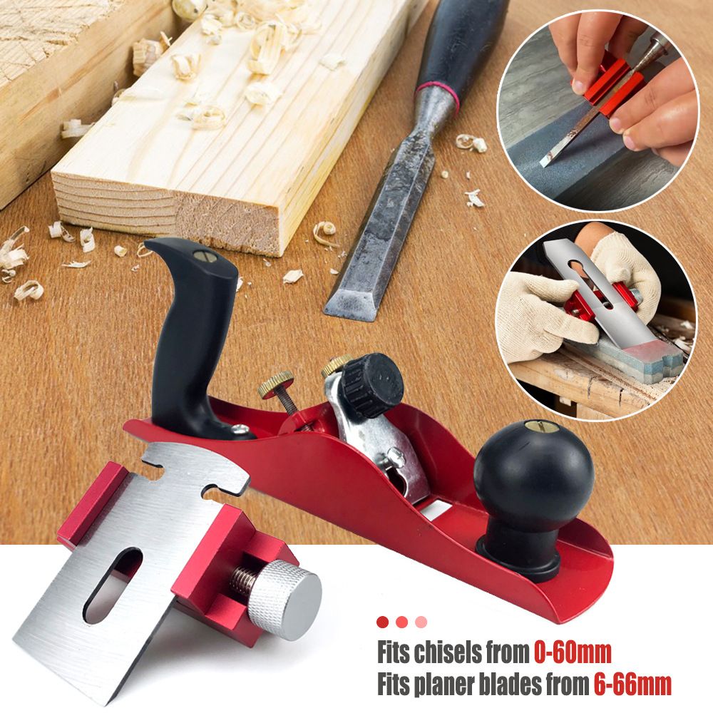 Adjustable Honing Guide Jig for Woodworking Chisels and Planer Blades with Rolling Roller and Knurled Knobs for Consistent Sharpening Angles on Stones (Standard Model)