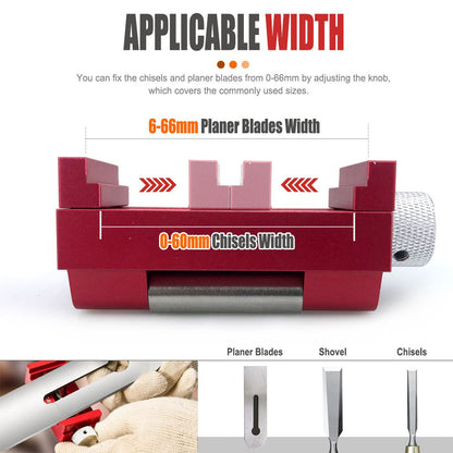 Adjustable Honing Guide Jig for Woodworking Chisels and Planer Blades with Rolling Roller and Knurled Knobs for Consistent Sharpening Angles on Stones (Standard Model)