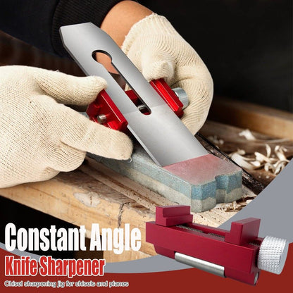 Adjustable Honing Guide Jig for Woodworking Chisels and Planer Blades with Rolling Roller and Knurled Knobs for Consistent Sharpening Angles on Stones (Standard Model)
