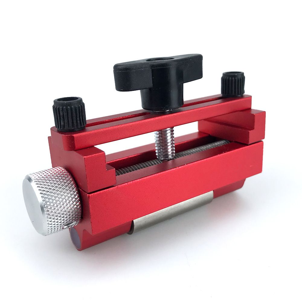 Adjustable Honing Guide Jig for Woodworking Chisels and Planer Blades with Rolling Roller and Knurled Knobs for Consistent Sharpening Angles on Stones (Standard Model)