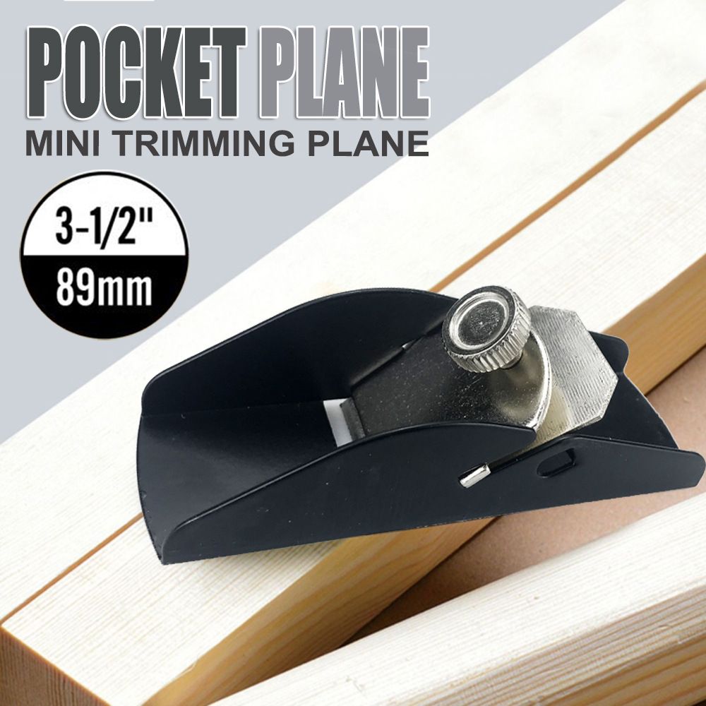 Compact Pocket Hand Planer for Woodworking, Mini Trimming Tool with Adjustable Blade for Model Making, Carving and Small Wood Surface Smoothing Tasks (Black)