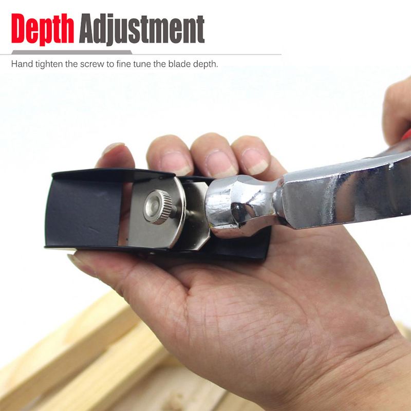 Compact Pocket Hand Planer for Woodworking, Mini Trimming Tool with Adjustable Blade for Model Making, Carving and Small Wood Surface Smoothing Tasks (Black)