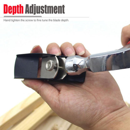 Compact Pocket Hand Planer for Woodworking, Mini Trimming Tool with Adjustable Blade for Model Making, Carving and Small Wood Surface Smoothing Tasks (Black)