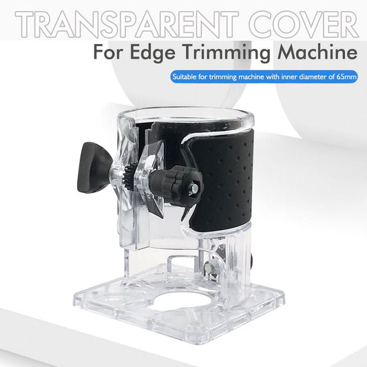 Transparent Router Base Protective Cover with Adjustable Knobs and Dust Port for Woodworking Trimming and Slotting, Compatible with Multiple Router Models, Clear PP Tool Accessory (Rubber-Coated, 5.4mm)