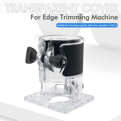Transparent Router Base Protective Cover with Adjustable Knobs and Dust Port for Woodworking Trimming and Slotting, Compatible with Multiple Router Models, Clear PP Tool Accessory (Rubber-Coated, M4)