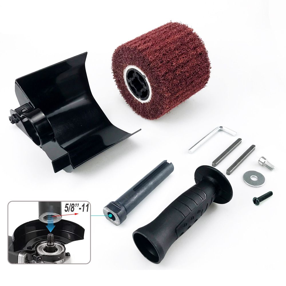 Angle Grinder Conversion Tool Multi-Function Wire Drawing Machine Attachment for Metal Surface Stainless Steel and Floor Grinding Polishing Tasks (UNC Thread)