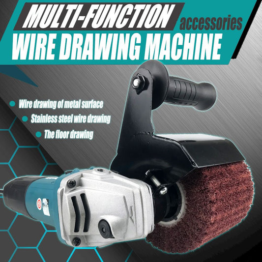 Angle Grinder Conversion Tool Multi-Function Wire Drawing Machine Attachment for Metal Surface Stainless Steel and Floor Grinding Polishing Tasks (UNC Thread (Dual Wheel))