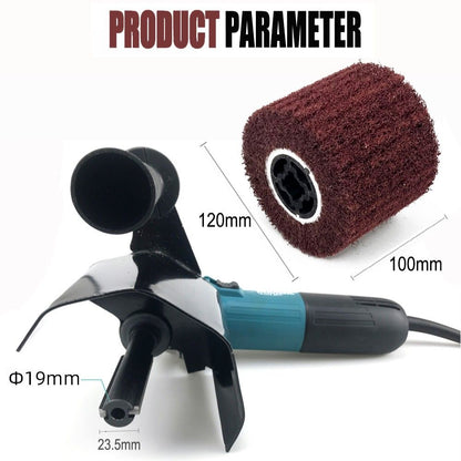 Angle Grinder Conversion Tool Multi-Function Wire Drawing Machine Attachment for Metal Surface Stainless Steel and Floor Grinding Polishing Tasks (UNC Thread (Dual Wheel))