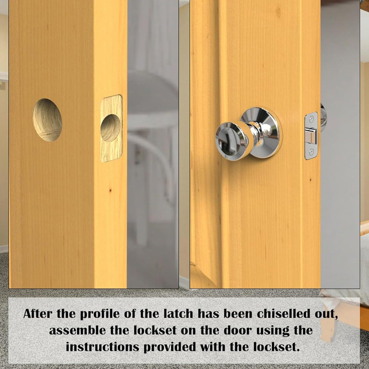 Multi-Function Door Lock Installation Chisel Tool with Interchangeable Scoring Blades, Wood Chisel, Screwdriver Bits and 90° Positioning Bracket for Precise Mortise Marking and Hardware Fitting (Green)