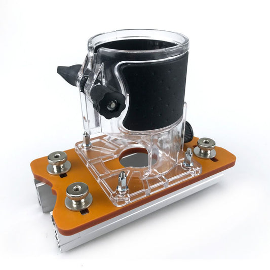 Multi-Function Router Slotting Jig with Adjustable Base for Woodworking Trimming, Grooving, and Hidden Fastener Installation on Boards and Panels (2nd Gen Slotting Plate + Transparent Cover)