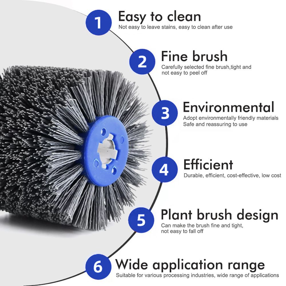 Nylon Abrasive Wire Drum Polishing Wheel for Portable Belt Sander and Angle Grinder, Rotary Brush for Wood Sanding, Metal Drawing, Rust Removal, Deburring and Surface Finishing (M14 Kit with 2 Wire Drawing Wheels)