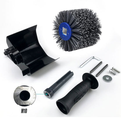 Nylon Abrasive Wire Drum Polishing Wheel for Portable Belt Sander and Angle Grinder, Rotary Brush for Wood Sanding, Metal Drawing, Rust Removal, Deburring and Surface Finishing (M14 Kit with 2 Wire Drawing Wheels)