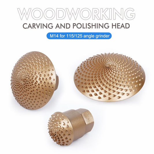 Wood Carving Grinding Head for M14 Angle Grinder, Carbon Steel Polishing Wheel Attachment for Woodworking, Sculpting, Tea Tray Sanding and Surface Finishing Tasks (50mm)