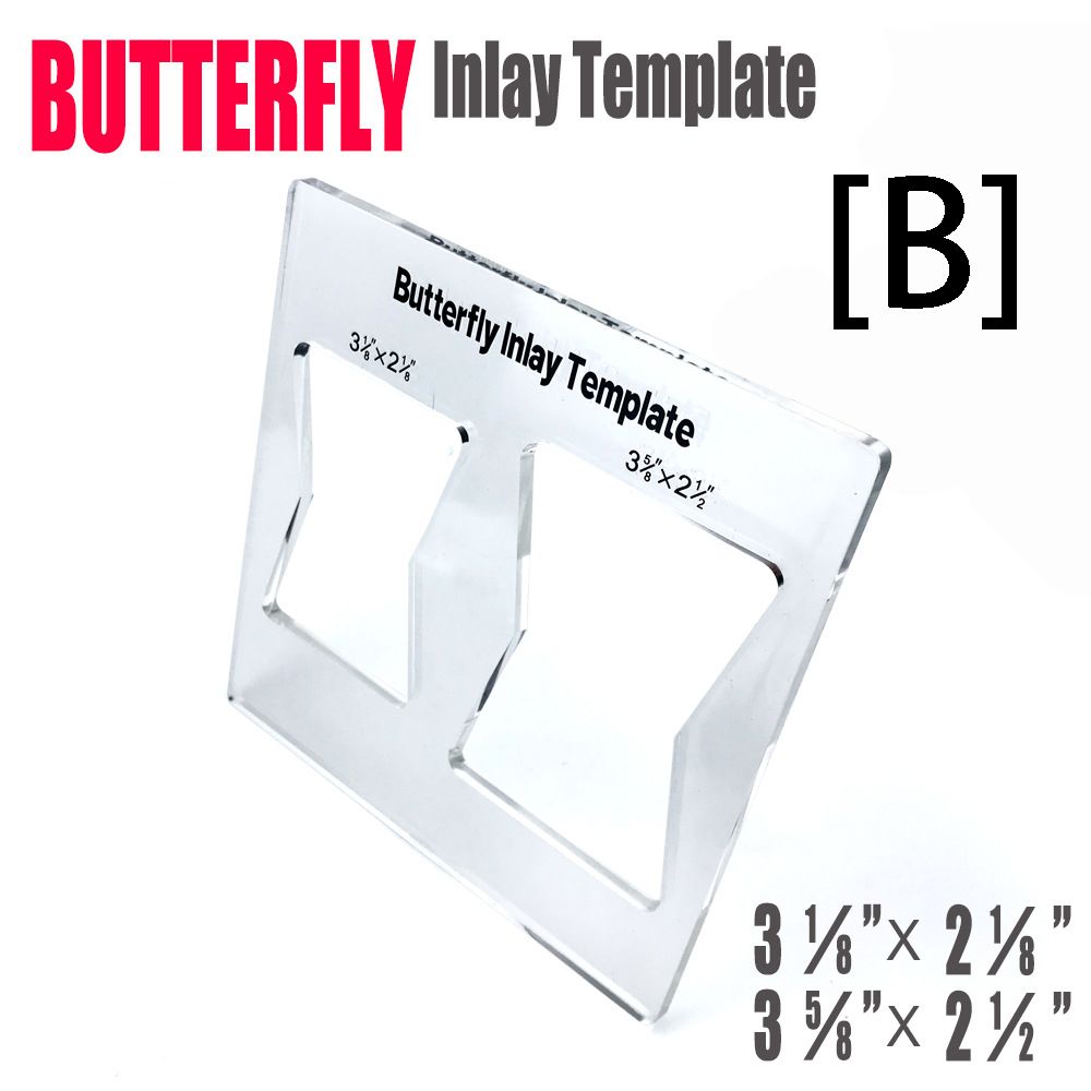 Transparent Acrylic Butterfly Inlay Template Router Jig for Woodworking Joiners Decorative Inlay Repair and Furniture Crafting (C)
