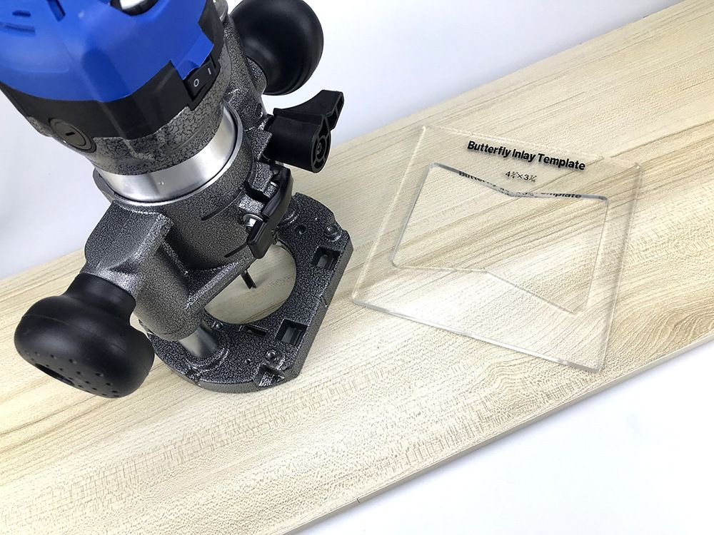 Transparent Acrylic Butterfly Inlay Template Router Jig for Woodworking Joiners Decorative Inlay Repair and Furniture Crafting (C)