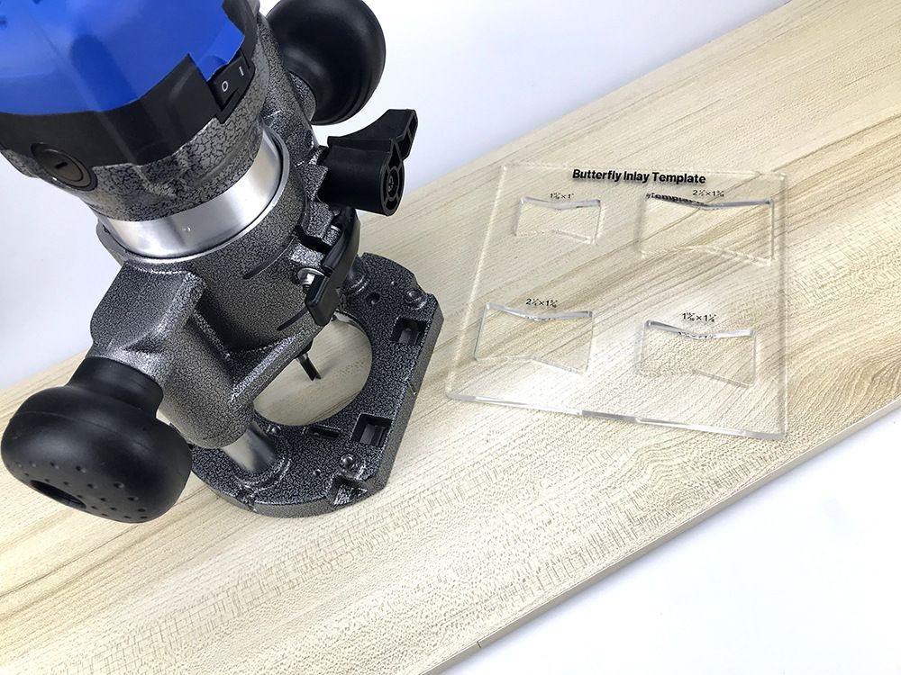 Transparent Acrylic Butterfly Inlay Template Router Jig for Woodworking Joiners Decorative Inlay Repair and Furniture Crafting (C)