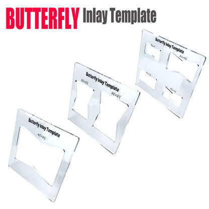 Transparent Acrylic Butterfly Inlay Template Router Jig for Woodworking Joiners Decorative Inlay Repair and Furniture Crafting (C)