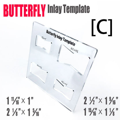 Transparent Acrylic Butterfly Inlay Template Router Jig for Woodworking Joiners Decorative Inlay Repair and Furniture Crafting (C)