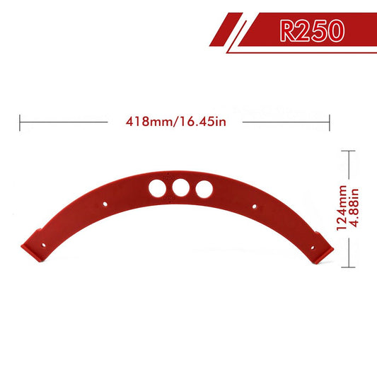 R100-R300 Arc Radius Template Set for Woodworking, Router Jig for Cutting Inner and Outer Rounded Corners on Desktops, Cabinets, Closets and Corner Shelves (F2522-R250)