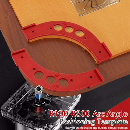 R100-R300 Arc Radius Template Set for Woodworking, Router Jig for Cutting Inner and Outer Rounded Corners on Desktops, Cabinets, Closets and Corner Shelves (F2522-R300)