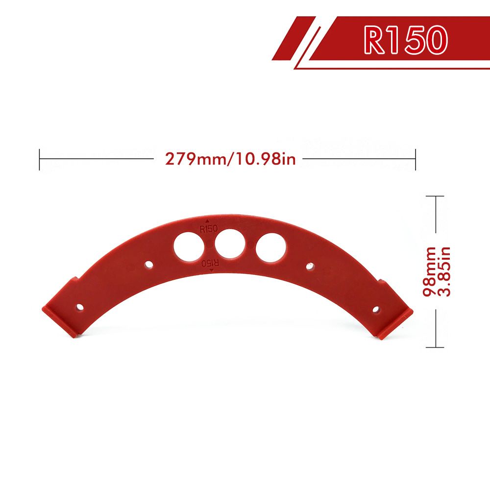 R100-R300 Arc Radius Template Set for Woodworking, Router Jig for Cutting Inner and Outer Rounded Corners on Desktops, Cabinets, Closets and Corner Shelves (F2522-R300)