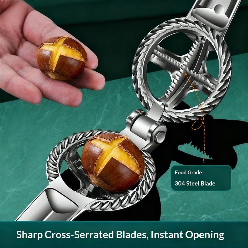 Chestnut Cutter Tool Chestnut Peeler Chestnut Opener Chestnut Cracker Quick Clip Chestnut Sheath Cutter Nut Cracker Sheller Kitchen Tool Machine Stainless Steel Blade