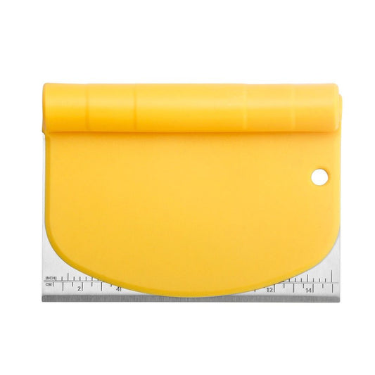 2 pack Bench Scraper Dough Cutter Tool - Bowl Pastry Scraper for Bread Cake Pizza, Bench Knife Kitchen Dough Scraper for Baking, Stainless Steel Food Scraper,yellow