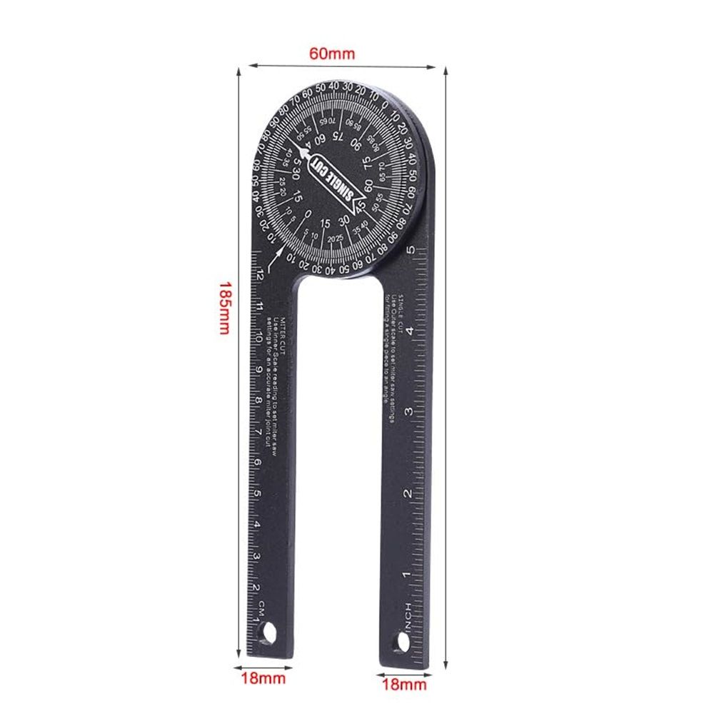 Professional Miter Saw Protractor 360 Degree Angle Finder High Precision Aluminium Alloy Cutting Guide Tool for Carpentry Woodworking and Construction