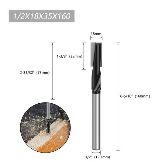 Lengthened Cleaning Bottom Router Bit Spiral Diameter Engraving Machine Woodworking Milling Cutter（1pcs）