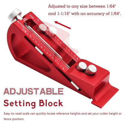 Adjustable Setup Block Height Gauge, Aluminum Precision Woodworking Tools for Router and Table Saw Accessories