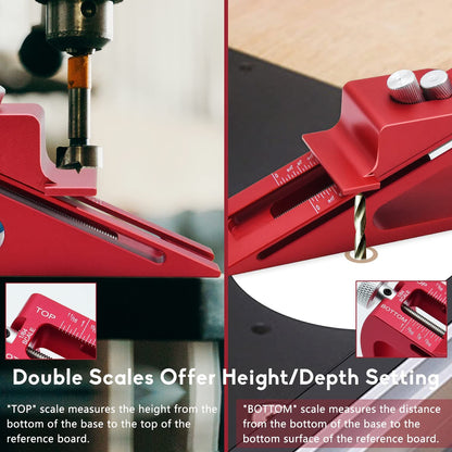Adjustable Setup Block Height Gauge, Aluminum Precision Woodworking Tools for Router and Table Saw Accessories