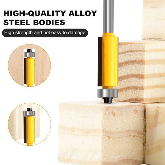 Flush Trim Router Bit Set Top Bearing Flush Trim Router bit 1/4 Shank Milling Cutting Diameter Flush Flush Trim Router bits 4PCS