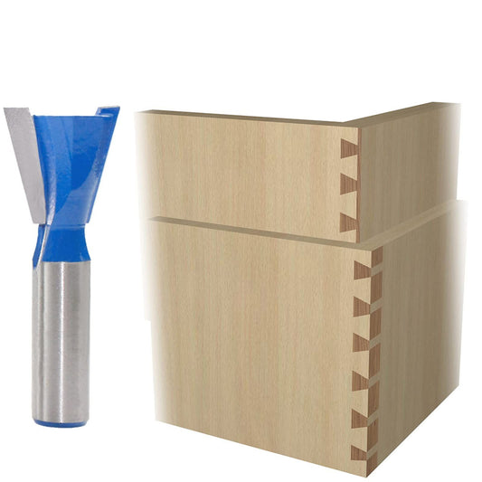 1-1/8” Dovetail Router Bit 1/2 Shank Half-Blind & Through Dovetail Bits for Making Boxes Chests for Engraving Router planing