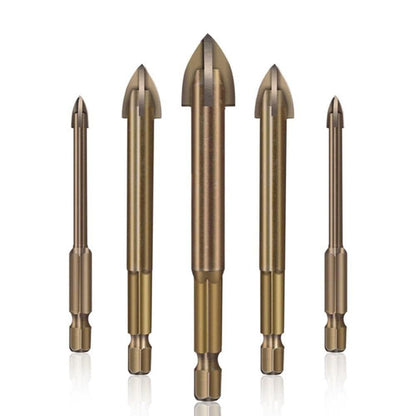 Drill Bit 5 Pcs Efficient Universal Drilling Tool Cross Alloy Drill Bits Metal Drilling Woodworking Tools Small incision