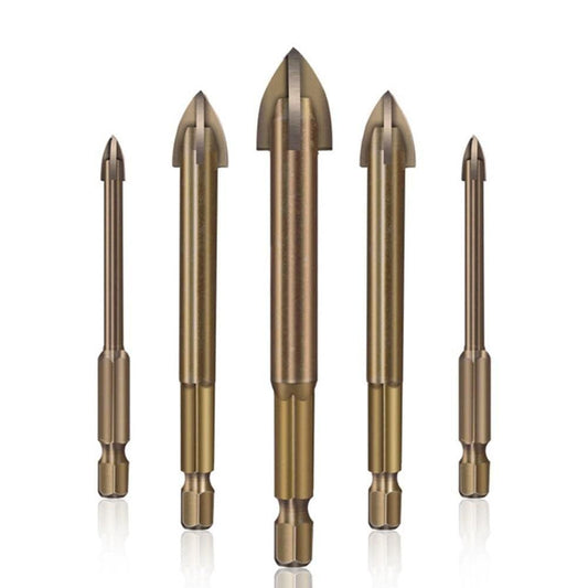 Drill Bit 5 Pcs Efficient Universal Drilling Tool Cross Alloy Drill Bits Metal Drilling Woodworking Tools Small incision