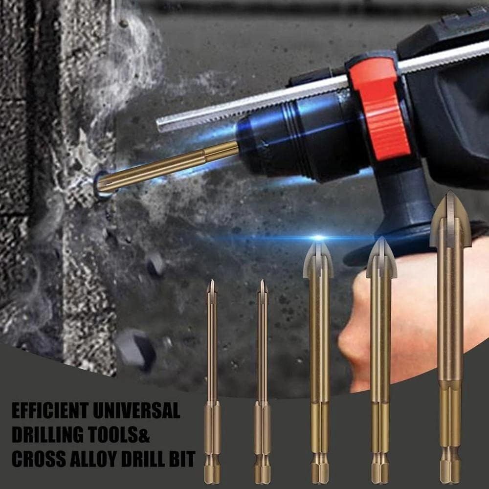 Drill Bit 5 Pcs Efficient Universal Drilling Tool Cross Alloy Drill Bits Metal Drilling Woodworking Tools Small incision