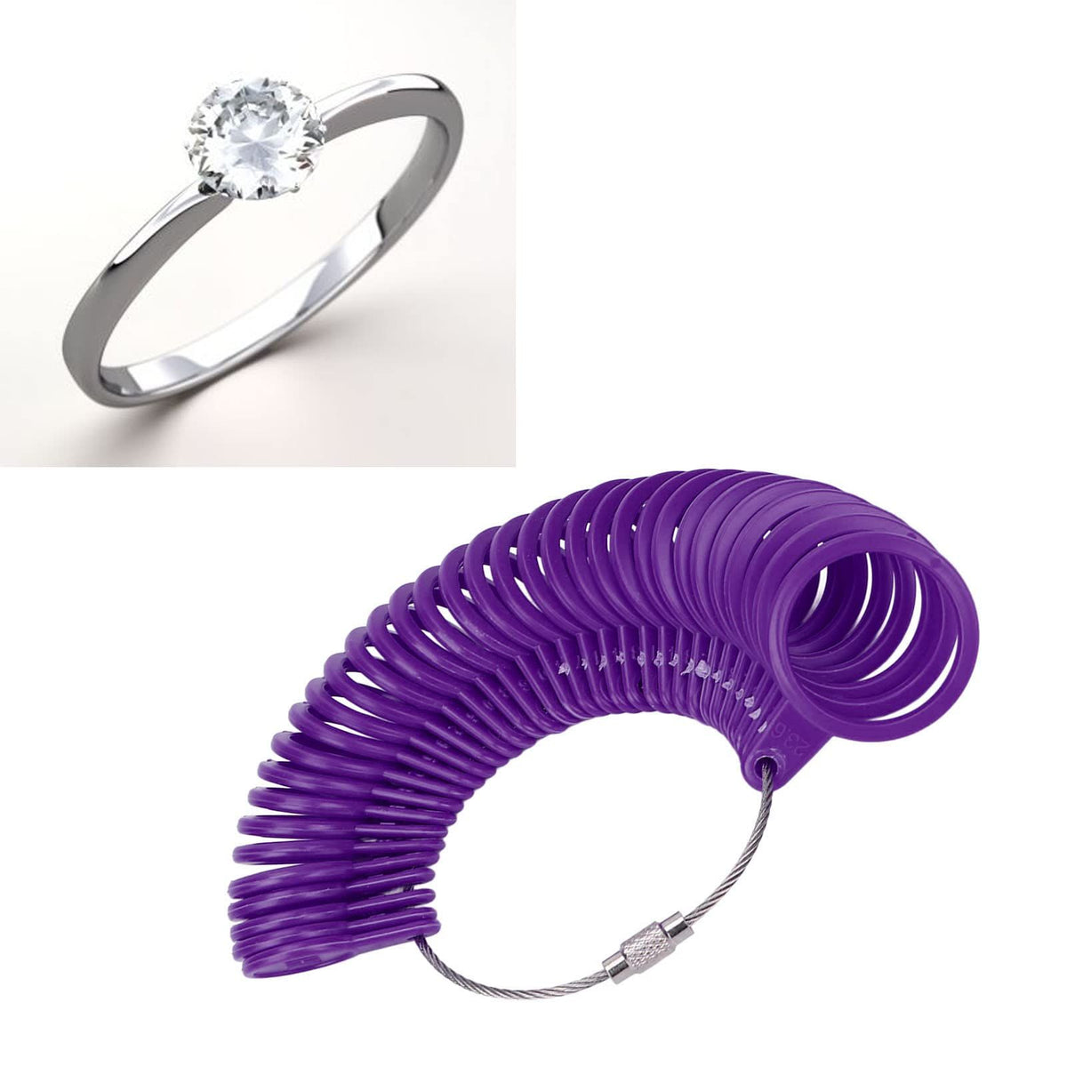 Plastic Finger Sizer Measuring Tool,Jewelry Sizers Measuring Ring Sizer Measuring Tools for Jewelry Making Measuring (Purple)