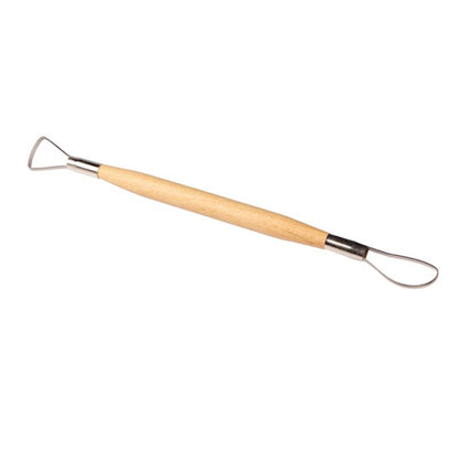 6PCS Clay Sculpture Tool Double Sided Special Small Loop Scraper Knife Ceramic Pottery Sharper Tool with Smooth Wooden Handle