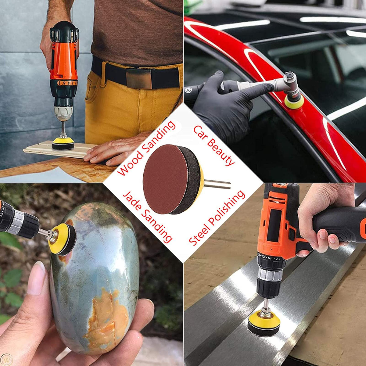 100PCS 3 Inch Sanding Discs, Hook and Loop Sanding Disc 80-3000 grit Sandpaper Assortment for Drill Sander Grinder Rotary Tools