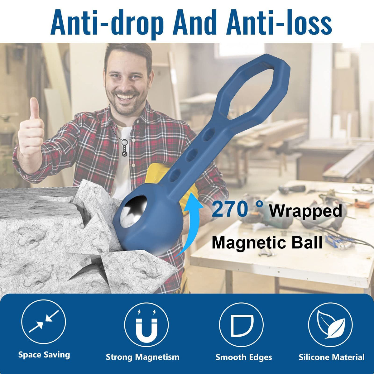 Magnetic Stud Finder, Stud Finder Wall Scanner Studball with Strong Suction, No Battery Required Detect Metal Through 5/8" Drywall