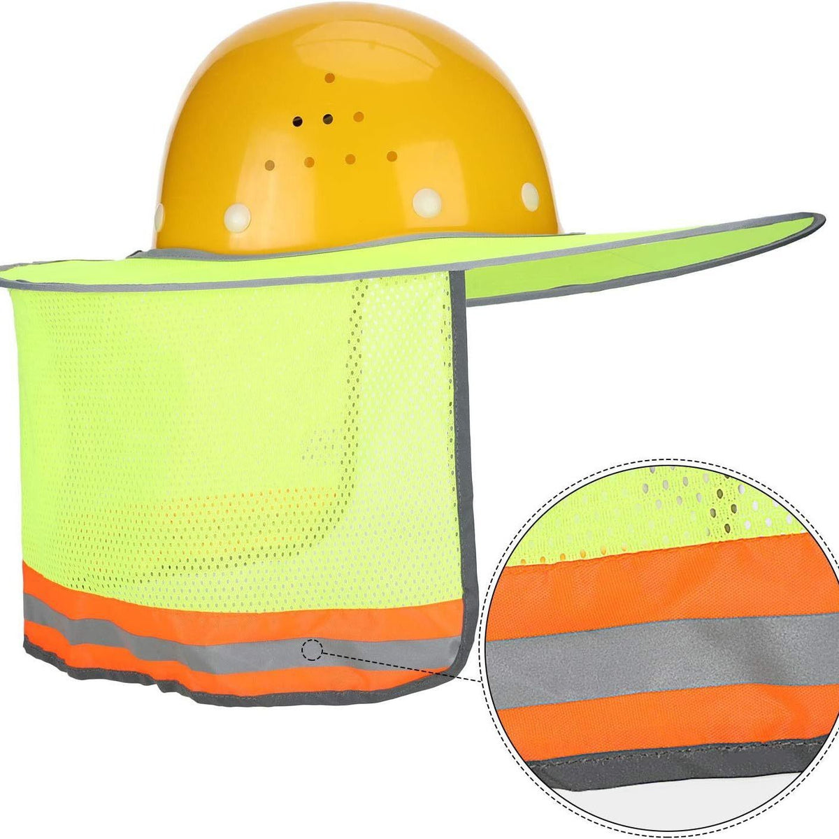 2 Pcs Hard Hat Neck Protection High Visibility Full Sun Protection and Neck Gaiter Bandana Face Scarf for Hard Hat Accessories