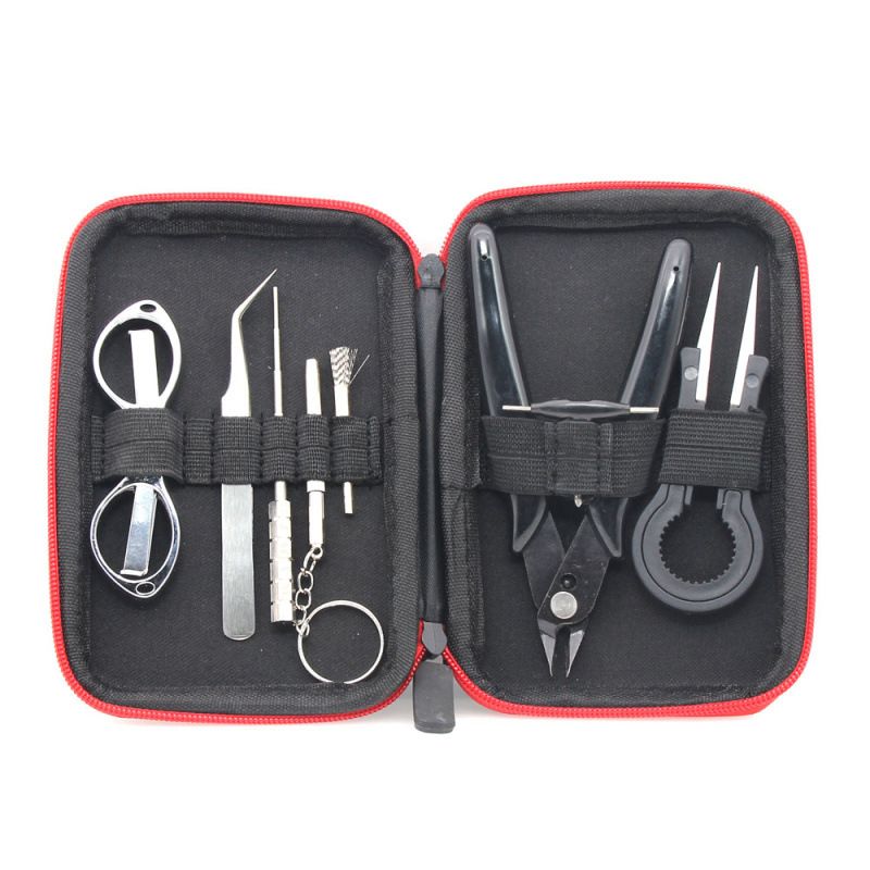 DIY Home Repair Tool Kit, Ceramics Tweezers,Diagonal Pliers,Folding Scissors, Brush, Screwdrivers with A Carrying Zipper Case